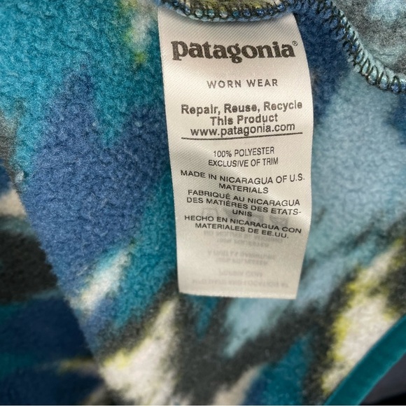 Vintage Med Synchilla Trout Tales Elwha Blue Snap-T Fleece - Picture 13 of 16